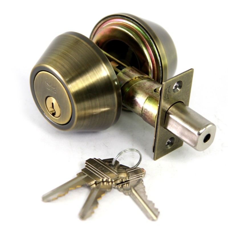 Dorma Single Cylindrical Deadbolt DB302 Single Finishes US5 Standard Satin Brass